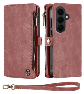 Produktbild von Handy Hülle für Samsung Galaxy S26 FE Geldbeutel Geldbörse RFID Schutz Klapphülle Cover Schutzhülle Wallet Farbe: Rosa
