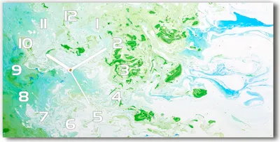 Produktbild von Wanduhr aus Glas – 60x30 cm - Glasbild - Glasuhr - Gehärtetes Glas - weisse-zeiger - Abstrakter Hintergrund