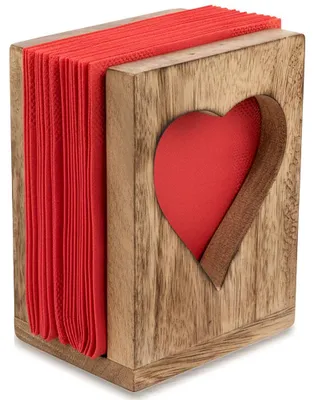 Produktbild von Holz-Serviettenhalter aus Mangoholz, 8,5 x 7,5 x 12 cm