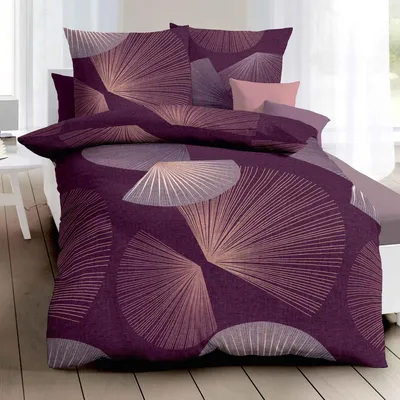 Produktbild von Kaeppel Mako-Satin Bettwäsche Koya aubergine 155x220 cm + 80x80 cm