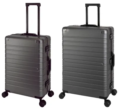 Produktbild von Oslo | 2er Set | Trolleys mit 4 Rollen | Aluminium Hartschale | Reisekoffer M+L