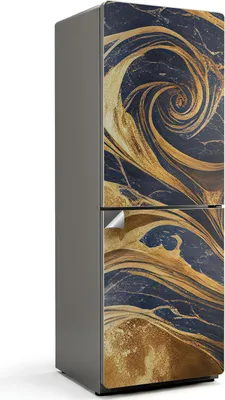Produktbild von Abstrakte Wellen und Flecken – Kühlschrank Aufkleber – Klebefolie Kühlschrank – Kühlschrank Dekor – Kühlschrankfolie selbstklebend – Küchen Dekoration – 70x190 cm