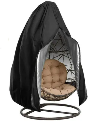 Produktbild von Wasserdicht Abdeckung Hängesessel, Hängesessel Abdeckung, Winddicht Schutzhülle für Hangesessel, UV Beständiges Outdoor, mit Reißverschluss (115*190CM,Schwarz)