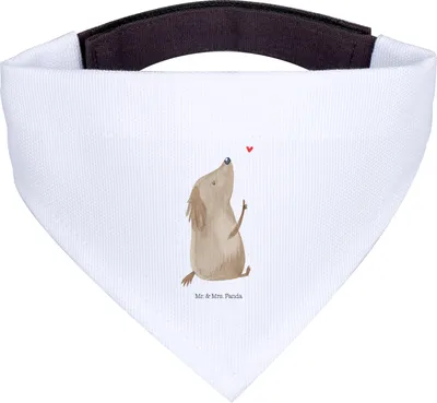 Produktbild von Mr. & Mrs. Panda Hunde Halstuch Hund Liebe - Weiß - Geschenk, Tuch, Sprüche, Herz, Hundehalstuch, Bandana für
