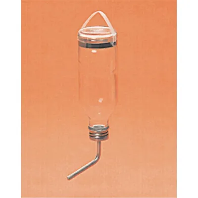 Produktbild von Glas Trinkflasche für Kleintiere Hasen Kaninchen 500ml mit Aluröhrchen
