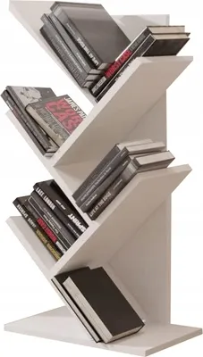 Produktbild von Bücherregal Baumform Standregal Aufsatzregal - Weiß Matt - 65 cm - dekorativ