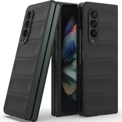 Produktbild von Handyhülle für Samsung Galaxy Z Fold 3 5G Hartes PC Matt Stossfest Anti-rutsch Hülle Schwarz