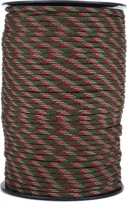 Produktbild von Gevlochten Paracord 4mm 9-strengig Outdoor Seil 100m grün