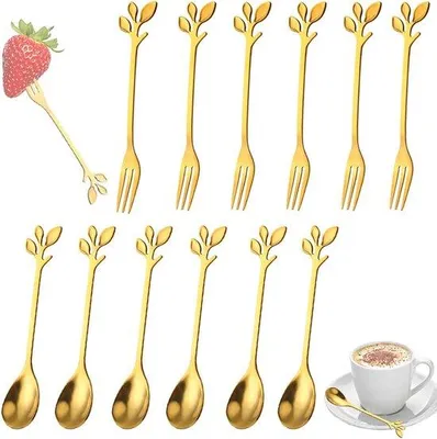 Produktbild von Kleine Espressolöffel Set, Mini Löffel, Edelstahl, Spülmaschinenfest, 12tlg
