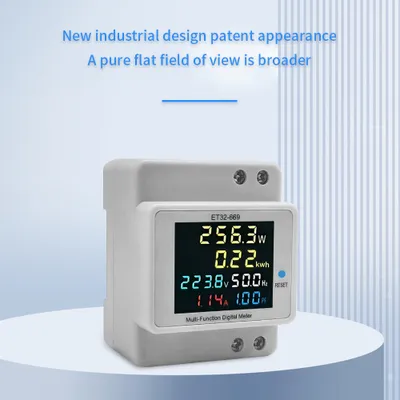 Image de Compteur d'énergie monophasé numérique Moniteur d'utilisation d'électricité domestique AC40V-300V 100A Voltmètre Ammeter Voltage Amps Watt Kwh Frequency Power Factor Meter with LCD Color Screen