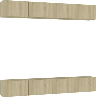 Obrázok produktu pre vidaXL TV skrinky 4 ks Dub Sonoma 100x30x30 cm odvodený výrobok z dreva