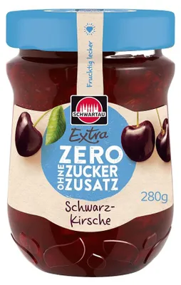 Zdjęcie produktu dla Schwartau Extra Zero czarna wiśnia bez dodatku cukru wegańskie 280g