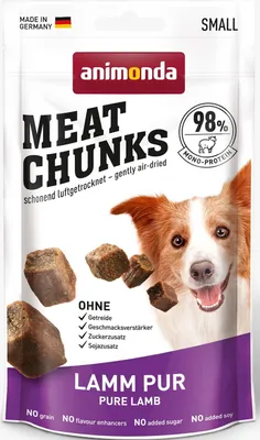 Produktbild von animonda Meat Chunks Adult Lamm pur, Snacks, Hund, Adult, Lamm, 60 g, Zuckerfrei