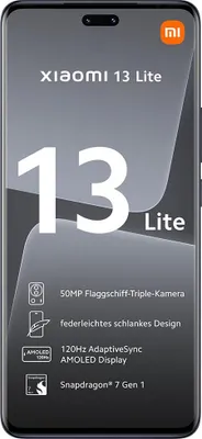 Produktbild von Xiaomi 13 Lite 16,6 cm (6.55") Dual-SIM Android 12 5G USB Typ-C 8 GB 256 GB 4500 mAh Schwarz