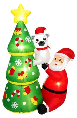 Imagen del producto de Árbol de Navidad artificial de 180 cm, fabricado en poliéster, con soporte de metal