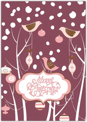 Produktbild von Hübsche Vogel Weihnachtskarte mit Schnee: Merry Christmas