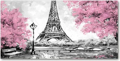 Produktbild von Tulup® Leinwandbild - 140x70 cm - Wandkunst - Drucke auf Leinwand - Leinwanddruck  - Sehenswürdigkeiten & Architektur - Rosa - Eiffelturm Paris