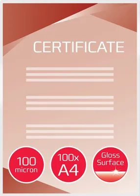 Obrázek produktu pro GBC 3740306, Lesklý, Průhledná, A4, 216 mm, 303 mm, 100 kusů