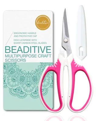 Bastelschere, 1 Stück, Karbonstahl, ergonomisch, 17,53 cm, fuchsia