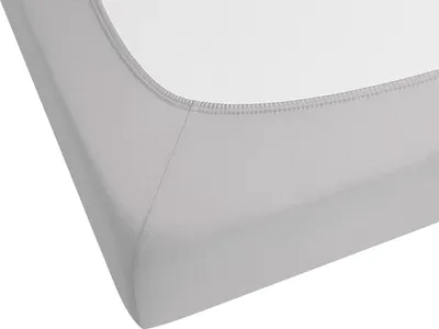 Zdjęcie produktu dla BELIANI Prześcieradło z gumką szare bawełniane 140 x 200 cm jednolity wzór sypialnia