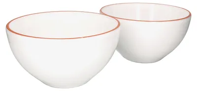 Produktbild von 2er Set Salatschüssel Wolle Ø 17.5cm weiß Größe S rustikal Ton stabil lasiert