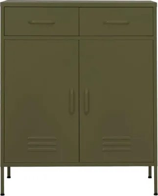 Obrázek produktu pro vidaXL Úložná skříň olivově zelená 80x35x101,5 cm ocelová