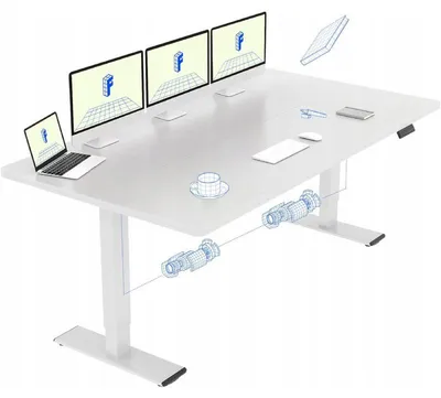 Obrázek produktu pro Výškově nastavitelný stůl QB2W-2080-EUV1, 200 x 80 cm, bílý