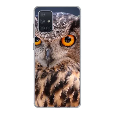 Produktbild von MuchoWow® Handyhülle Schutzhülle Hülle für Samsung Galaxy A51 Eine Nahaufnahme einer braunen Eule Silikon Softcase Handy Hülle - Schutzabdeckung