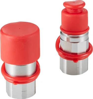 Produktbild von SucceBuy 1/2-Zoll-Flachgesichts-Hydraulikkupplungen, 3/4 SAE-Schnellkupplungen für Kompaktlader mit 2 Staubkappen (ISO16028)