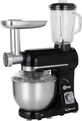 Produktbild von Topmatic PKM-1800.1BG Schwarz Multifunktion Mixer 1800W Teigmaschine Fleischwolf