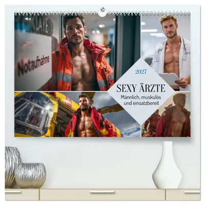 Productafbeelding van ZEER AANTREKKELIJKE ARTSEN - Mannelijk, gespierd en klaar voor actie (hoogwaardige premium wandkalender 2027, formaat DIN A2 liggend), kunstafdruk in hoogglans