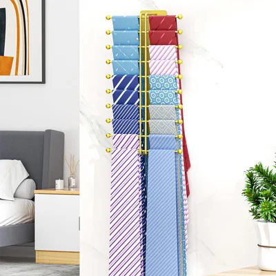 Imagen del producto de Soporte metálico autoadhesivo para colgar en la pared, ideal para corbatas y accesorios