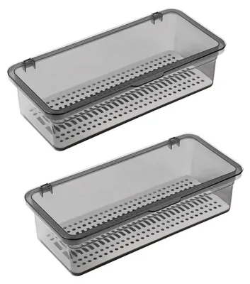 Immagine prodotto di Vassoio per posate con coperchio, in plastica, contenitore per posate, 1 pezzo, per la cucina