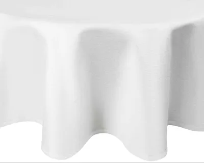 Produktbild von DecoHomeTextil Tischdecke 100% Baumwolle Damast Gastro Edition Weiß Feinste Vollzwirn Qualität Rund 120 cm