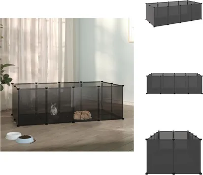 Produktbild von vidaXL Kleintierkäfig Schwarz 144x74x46,5 cm PP und Stahl -  Lebensräume & Gehege für Kleintiere