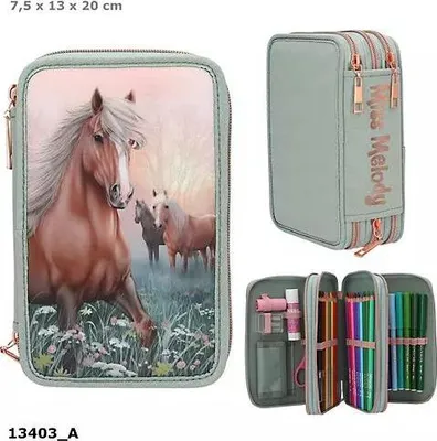 Zdjęcie produktu dla Miss Melody Piórnik Potrójny - Wymarzony towarzysz dla kreatywnych dusz!