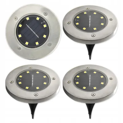 Produktbild von 4 x LED Solar Gartenleuchte 13.5cm 5500-6000K Kaltweiß 35lm 0.8W 120° IP54 Erdspieß Schwarz