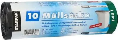 Produktbild von Müllsäcke LDPE 140?L – 110?x?80?cm, schwarz