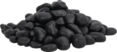 Produktbild von vidaXL Polierte Kiesel 25 kg Schwarz 2-5 cm