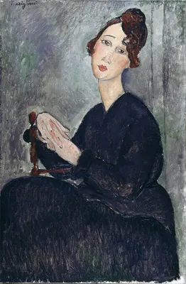 Produktbild von Legendarte - Kunstdruck auf Leinwand - Porträt von Dédie Amedeo Modigliani - Wanddeko, Canvas cm. 60x90