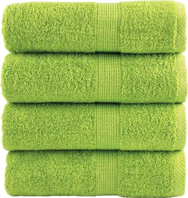Produktbild von "2026 Aktion"Premium-Gästetücher SOLUND 4er set - modernes Design - Apfelgrün 30x50cm 600 g/m² NEU194254 - Handtücher