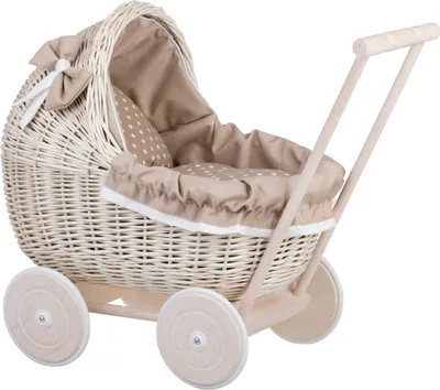 Produktbild von LILI Puppenwagen aus Weide Cremefarben 48X28 H26/47 CM