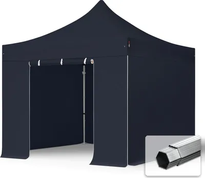 Produktbild von TOOLPORT 3x3m Aluminium Faltpavillon, inkl. 4 Seitenteile, schwarz