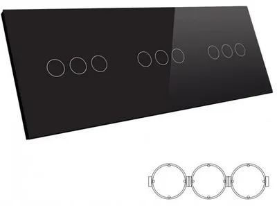 Produktbild von B-LINE Glas-Touchpanel 9-fach Schalter Schwarz