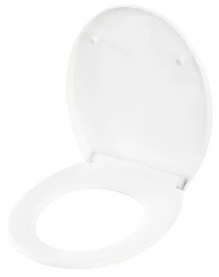 Immagine prodotto di Copertura per WC antibatterica - Sedile a forma di "O" - Completamente coperto - Plastica PP - Chiusura ammortizzata - Sistema di fissaggio rapido - Resistente fino a 150 kg - Bianco