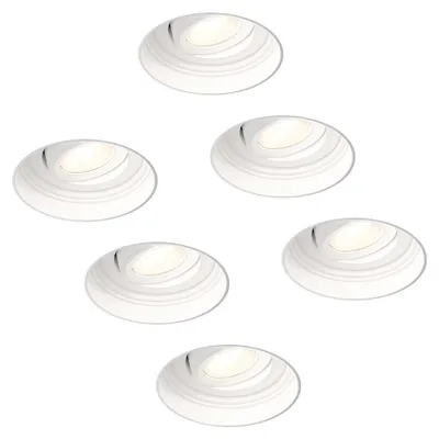 Image de HOFTRONIC - Spots LED encastrables Lugo 5W 450lm 2700K IP65 Blanc dimmable incliné 6 pièces
