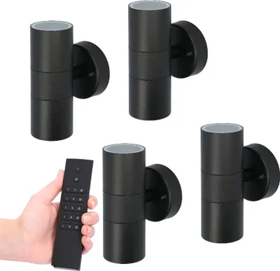 Produktbild von hoftronic LED-Wandleuchte Blenda 4x4W 2700K GU10 IP44 Schwarz dimmbar
