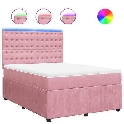 Produktbild von Boxspringbett mit Matratze Rosa 140x200 cm Samt