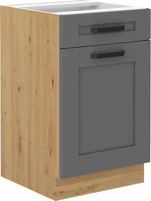 Produktbild von Unterschrank mit Schublade LAILI – Breite 50 cm, Grau / Eiche Artisan