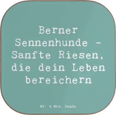 Produktbild von Mr. & Mrs. Panda Untersetzer Glas Spruch Berner Sennenhund Freude - Meeresbrise - Geschenk, Hunderasse, Lebensfreude, gläseruntersetzer, für Gläser, Tassen, Hunderassen